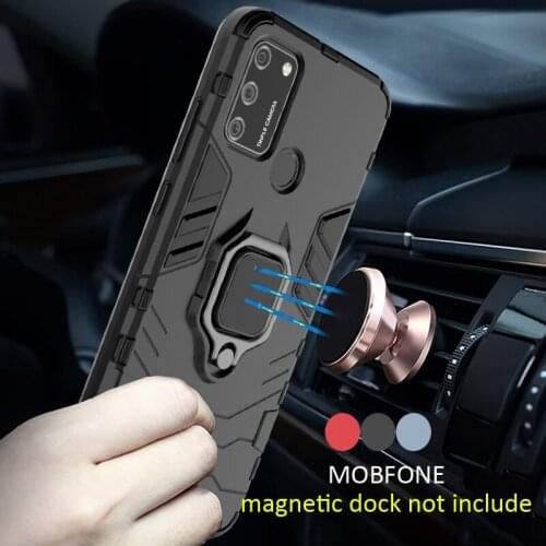 ShockProof Case For Huawei Honor 9C 9S 9A 20 9X Pro Global Premium Metal Finger Ring Holder View 30 Pro 30S 10i 20i Armor Cover