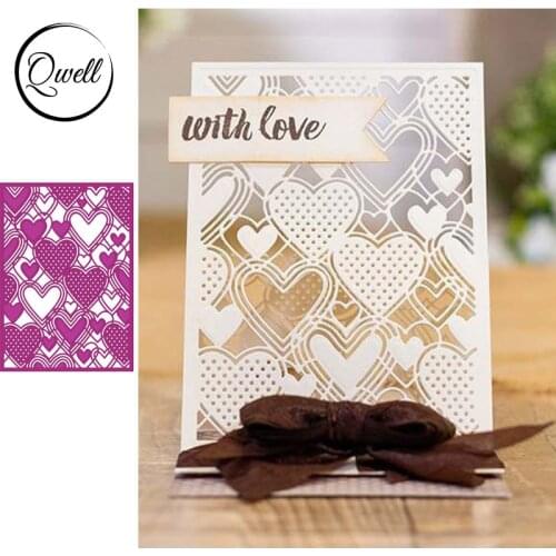 QWELL Heart Lace Background Metal Cutting Dies for Scrapbooking and Card Making Paper Embossing Craft New 2019 die cuts