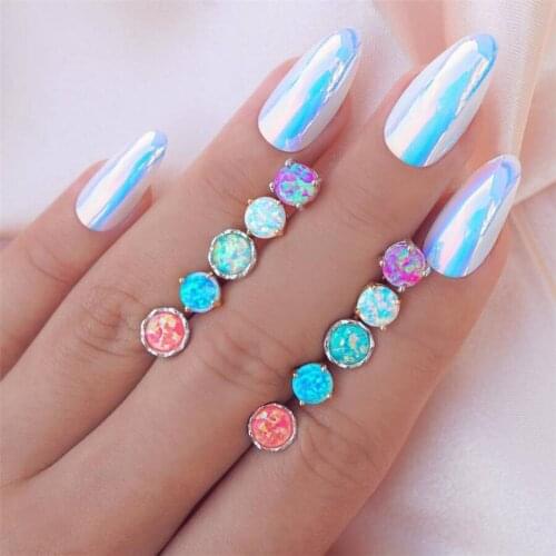 Boho Lightning Arrow Star Moon Flower Gem Animal Earrings Set Clear Crystal Punk Stud Earring for Women Fashion Jewelry Mom Gift