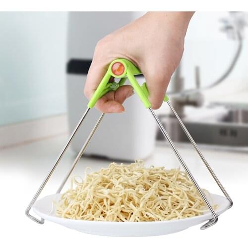 Anti-scald Stainless Steel Foldable Hot Dish Clamp Anti-Scald Bowl Clip Plate Pot Gripper Kitchen Utensil Holder Kitchen Tool