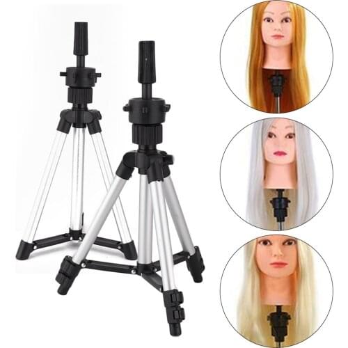Wig Head Mould Holder Stand Stainless Steel Bracket Adjustable Mannequin Head Tripod Hairdressing Practice Training Accessory