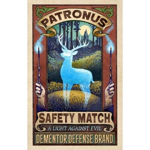 Patronus Safety Match Vintage Metal Tin Sign Man Cave for Men Women,Wall Decor for Bars,wc,Restaurants,cafes Pubs,12x8 Inch