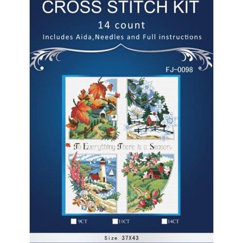 Every season scenery ,Counted Cross Stitch 14CT Cross Stitch Sets Wholesale cartoon Cross-stitch Kits Embroidery Needlework