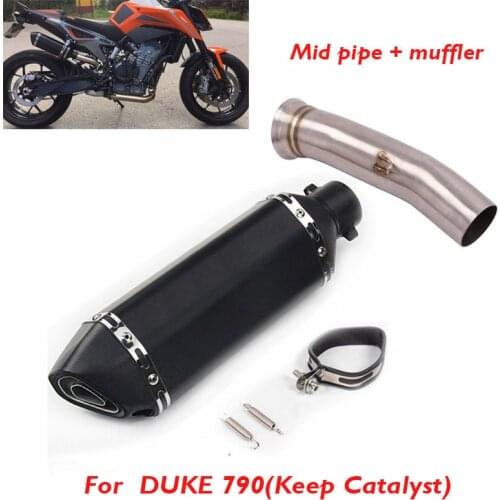 Motorcycle DUKE 790 Exhaust Tip Muffler System Escape Pipe Middle Mid Link Tube Connector Link Pipe for KTM 790 DUKE 790