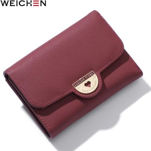 WEICHEN Trifold Many Departments Women Wallets Coin Purse Card Holder Female Wallet Girl Short Purse Ladies Small Carteira NEW