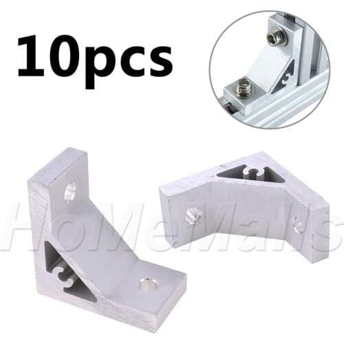 10pcs 90 Degree Corner Joint Brackets Fitting Angle Aluminum L Shape Connector Fastener For Industrial Aluminum Extruded Profile