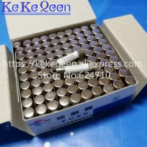100PCS/LOT 5*25mm ceramic fuse Fusible Core Cylinder Cap 5x25MM 0.5A 1A 2A 3A 4A 5A 6A 8A 10A 15A 20A 25A 250V ceramic tube RO55
