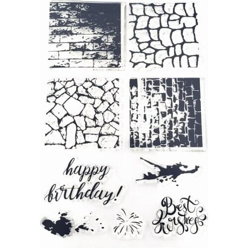 11*16 Background Wall Transparent Silicone Clear Stamps DIY Seal for Scrapbooking Card Making Photo Album Decorative Stamp Sheet