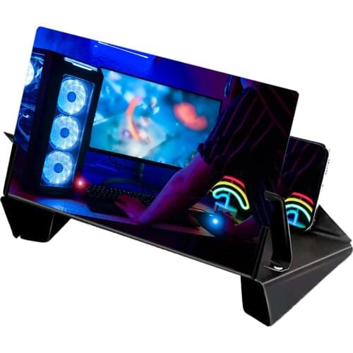 12Inches Phone Screen Magnifier With Foldable Stand Bracket HD Screen Projector Video Amplifier Movie Game Magnifying