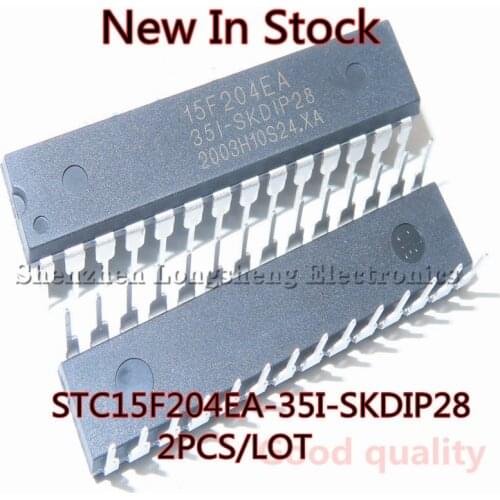 2PCS/LOT STC15F204EA-35I-SKDIP28 STC15F204EA DIP-28 New single chip