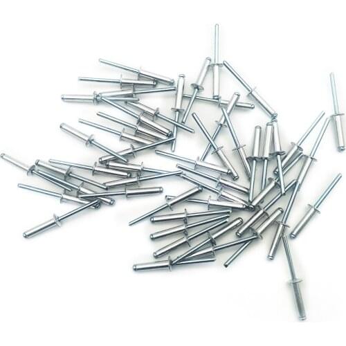 50pcs Car Rivet Rivets Half-round Head Rivet Aluminum Large Size 0.19" x 0.79" Silver