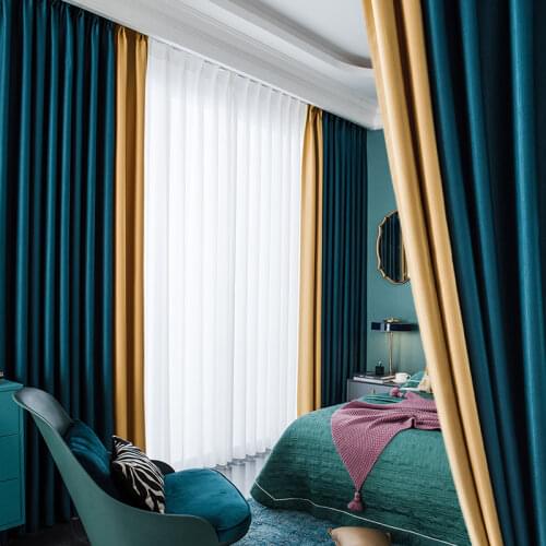 Brighten Sea Curtains In The Bedroom On The Window