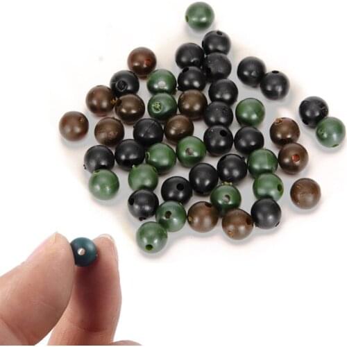 50Pcs Carp Fishing Beads Round Soft Rubber Floating Carp Fishing Rig Beads Diameter 8mm Carp Bait Cage Stoppers