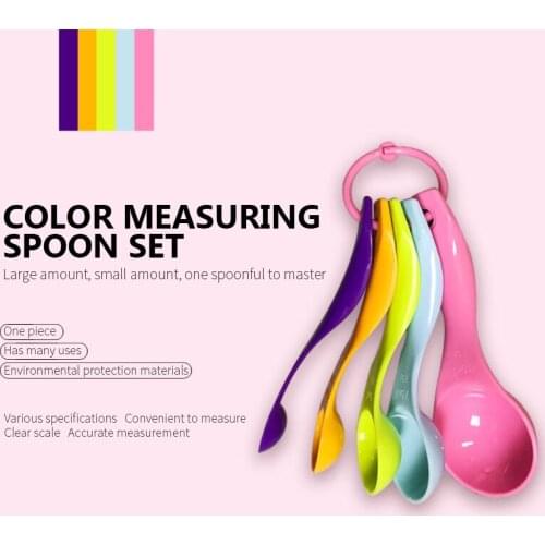 Household Kitchen Measuring Spoon Teaspoon Coffee Sugar Scoop Baking Cooking Kitchen Measuring Cups With Scale Silicone Tools