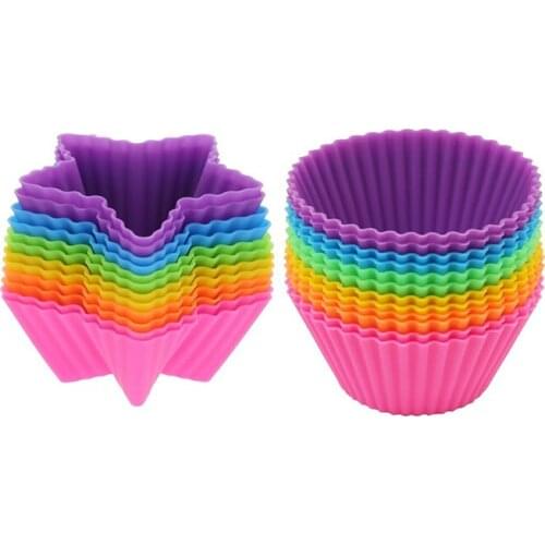 Cups 24pcs/set Food Grade Silicone Baking Cups, Fondant Cake Decorating Sets Bakeware