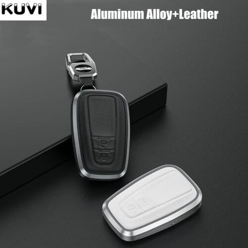 Alloy Leather Car Smart Key Cover Protective Case Holder for Toyota Camry CHR Prius Corolla RAV4 Prado 2017 2018 Accessories