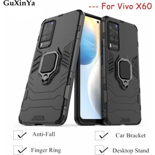 Phone Case For vivo X60 5G Cases Luxury Armor Magnetic Ring Back Cover X60 Pro Funda For vivo X60 X60 Pro+ Bumper Coque Shell