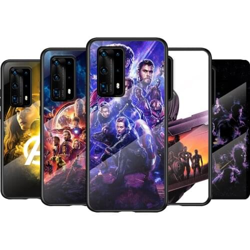 Tempered Glass Cover Marvel Avengers Member For Huawei P40 P30 P20 P10 Pro Plus Lite 5G 2019 Phone Case