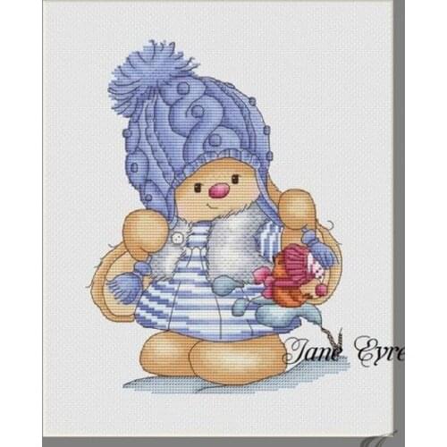 FF Counted Cross Stitch Kit Cross stitch RS cotton with cross stitch Bonnie Rabbit - Winter Beauty Rabbit