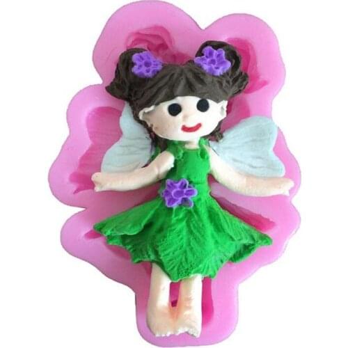 Elf Girl Shape Chocolate Silicone Mold Biscuits Pastry Candy Mould Fondant Cake Molds Baking Cake Decoration Tools Kitchen Soap