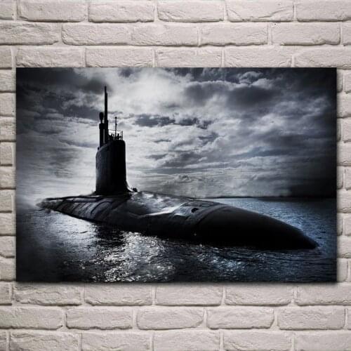 Cool submarine black and white wallpaper KC819 Living room home wall modern art decor wood frame fabric posters prints