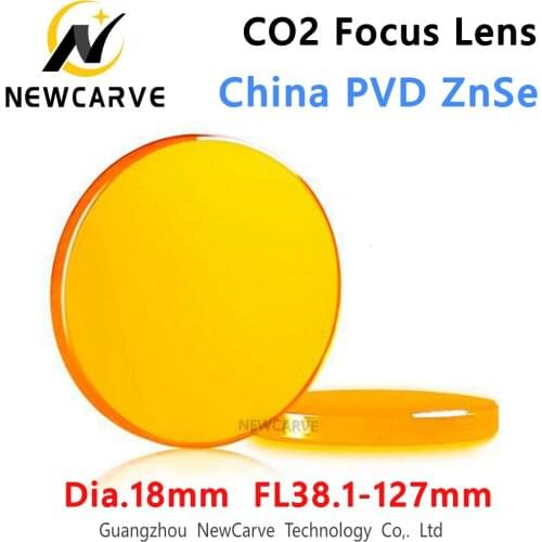 CO2 Focus Lens China ZnSe Laser Lenses Diameter 18MMFL 38.1 50.8 76.2 101.6mm For Laser Cutting Machine NEWCARVE