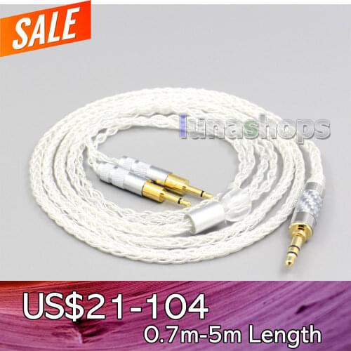 LN006556 2.5mm 4.4mm XLR 3.5mm 8 Core Silver Plated OCC Earphone Cable For Sennheiser HD700 Headphone