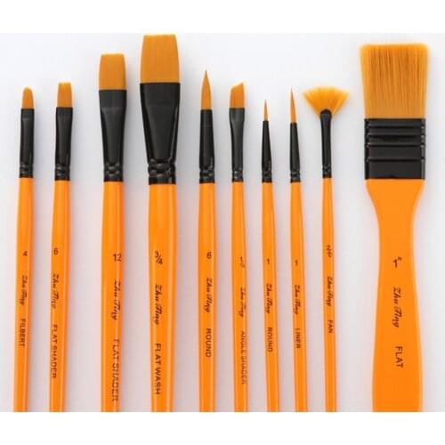 Eco-friendly 10Pcs/Set Premium Artists Beginners Drawing Brush Set Reusable Paint Brush Remarkable Details Crafts Supplies