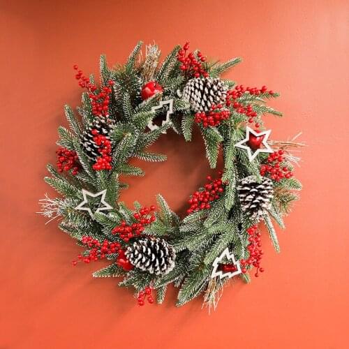 Christmas wreath door hanging rattan falling snow Christmas tree wreath decoration pendant scene layout ornaments