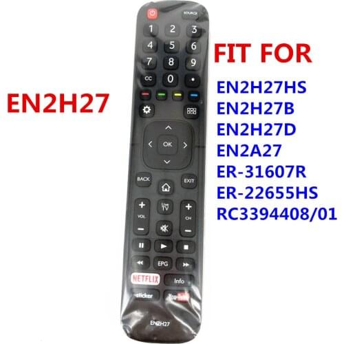 EN2H27 New Remote For Hisense EN2H27B EN2H27HS EN2H27D EN2A27 ER-31607R ER-22655HS RC3394408/01 With Netflix Sticker Youtube