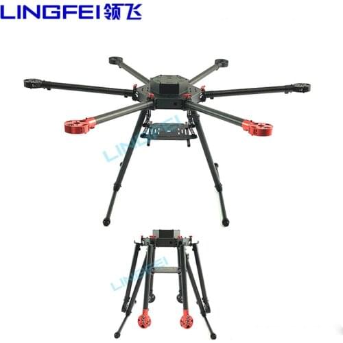 LINGFEI 6 Axle Full 3K Carbon Fiber Aircraft Frame Folding Hexacopter 1000mm Airframe for DIY FPV RC Drone