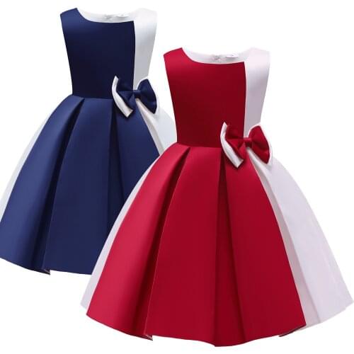 TONGTONGMI 2021 New Summer Princess Dress Color Matching Pleated Skirt Girl Party Dress 2-10 Years Old