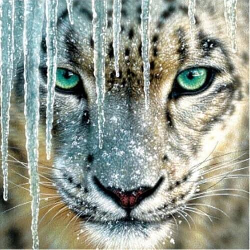 DIY latest diamond painting white tiger ferocious animal 5D matte mosaic art rhinestone decorative painting home decoration gift