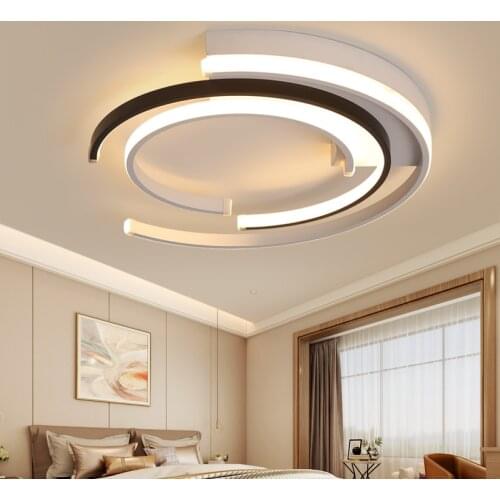 Simple LED Black White Ceiling Lamp Morden Home Lighting Living Room Kitchen Room Light Home Decor Light Fixtures Ceiling Lights