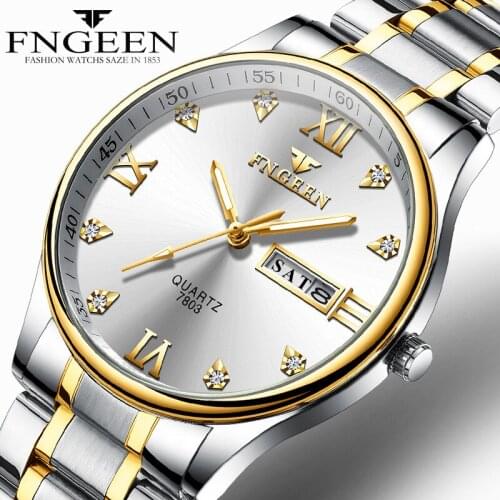 Relogio Masculino Mens Watches Top Brand FNGEEN Quartz Wristwatch 2020 Luxury Brand Date Week Clock Male Erkek Saat Men Watches