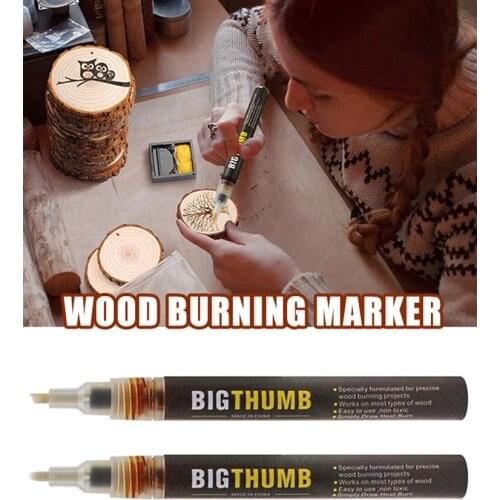 Wood Burning Pen Marker Chemical Scorch Pen For DIY Wood Projects Easy And Safe (3mm) Fine Tip Wood Burner Tool