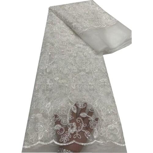 SJ Lace Latest African Lace 2021 High Quality Nigerian French Tulle Lace Fabric Embroidery For Women Wedding Dress Sewing dp5-30