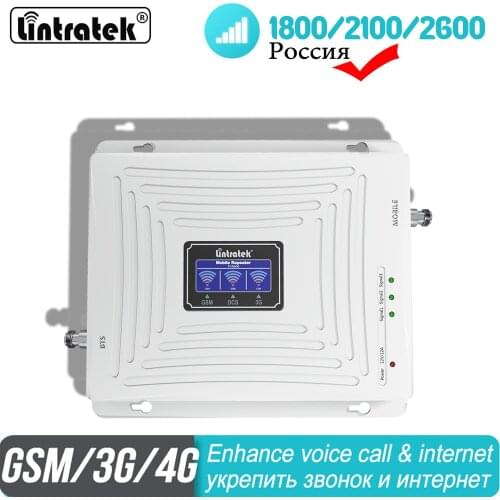 Russian 4G Signal Booster LTE 1800 2600MHz Repeater DCS B3 Band7 WCDMA 2100MHz 3G Amplifier for Data and Internet