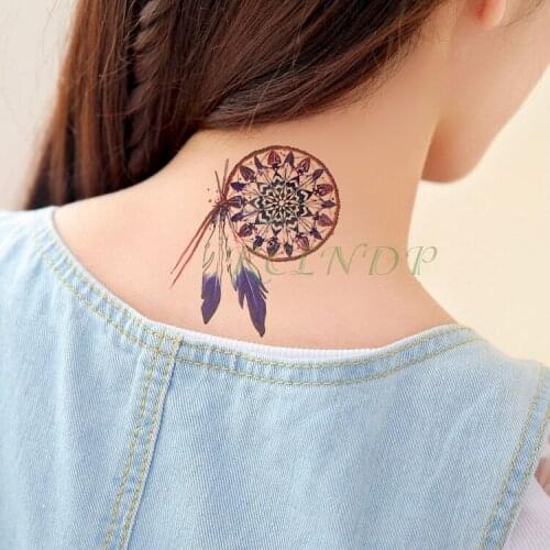 Waterproof Temporary Tattoo Sticker Dreamcatcher Fake Tatto Feather Style Dream Catcher Flash Tatoo Tatouage For Girl Men Women