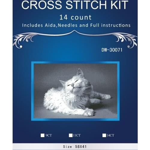 Top Quality Lovely Hot Sell Counted Cross Stitch Kit Old World Holiday Ornaments Similar DMC dw-30071 white cats