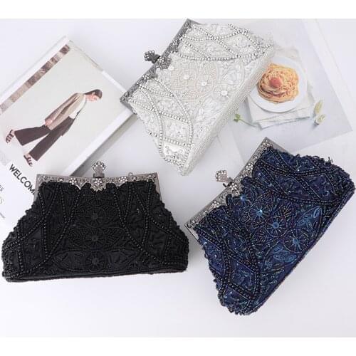 Luxy Moon Pearl Clutch Bag Retro Metal Hand Bags for Women Evening Clutch Bag Wedding Luxury Brand Chains Shoulder Bags Z164