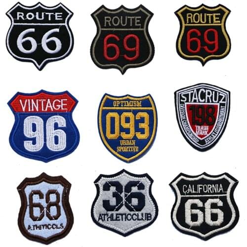 1PCS Digital Patch 69 68 36 198 093 66 Road Embroidery Iine Badge Set Sports Cowboy Hat T-Shirt DIY Decal