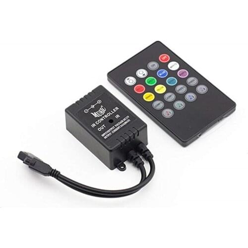 DC 12V 24V 20keys LED RGB Music Controller Sound Sensor With IR Remote Control For SMD 3528 5050 RGB LED Rigid Strip Lights