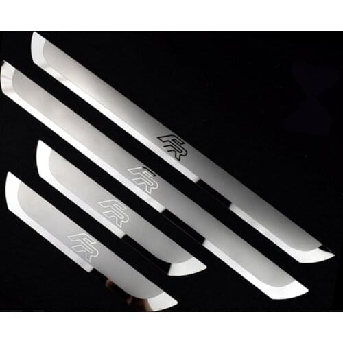 4x Stainless Steel Door Sill For SEAT LEON ARONA ATECA IBIZA FR Car Styling Accessories