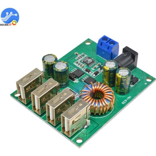 4xUSB 4 USB 5V 5A Charger Module 7V-60V to 5V 5A Power Transformer Car Charger Adapter for Huawei for Xiaomi