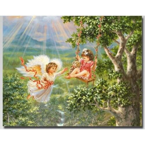 5d Diy diamond painting full drill square little angel Round diamond embroidery Home Decoration Cross stitch Not folding canvas