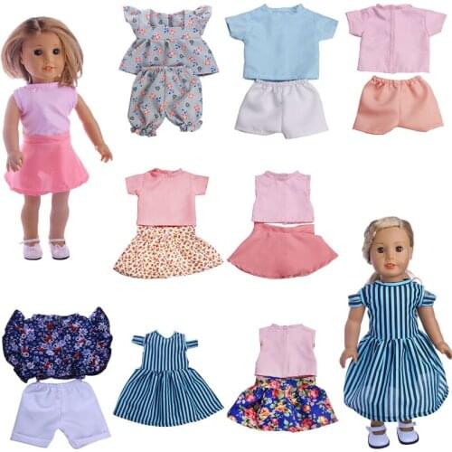 9 Set Doll Dresses & Suits Suitable For Summer For 18 Inch &New Born Baby Generation Birthday Girls Toy Gifts