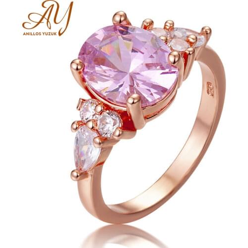 Anillos Yuzuk Elegant Bands Ring 925 Sterling Silver Jewellery Rose Pink Cubic Zirconia Wedding Band Jewelry Gifts Drop Shipping