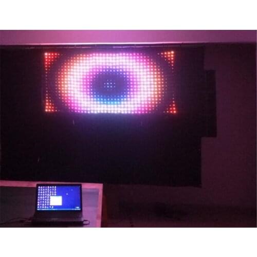 Free Shipping P50mm 2m by 4m RGB leds dj video curtain starcloth for Nightclub Stage Wedding Backdrops