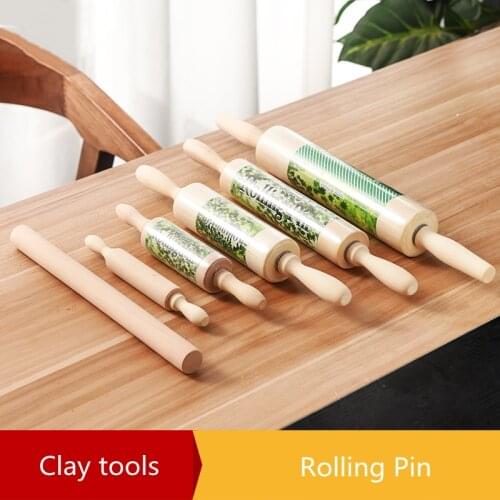 Wooden Ceramic Rolling Tool Soft Mud Roller Rolling pin for Mud Pieces forming，Pottery Ceramics Tools，Rolling Clay Stick